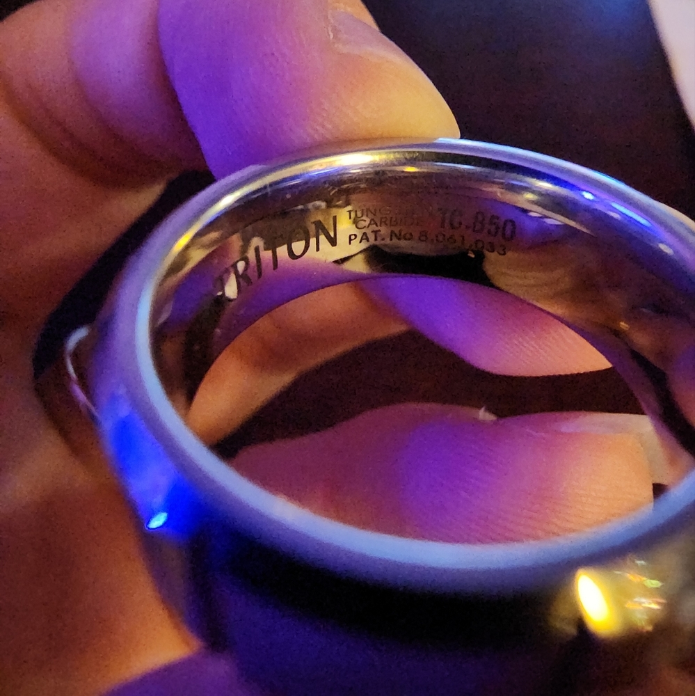 Triton Tungsten Carbide Solitaire Diamond Men's Wedding Band